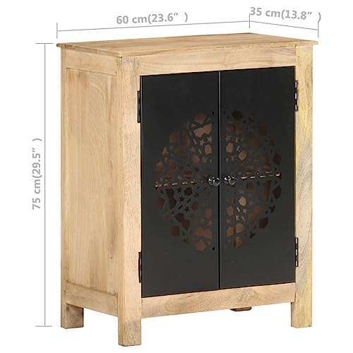 vidaXL Meuble de rangement latéral avec 2 portes Maison intérieur 60x35x75 cm Bois de manguier massif