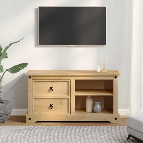 vidaXL Meuble TV en bois de pin, Banc TV, Meuble HiFi