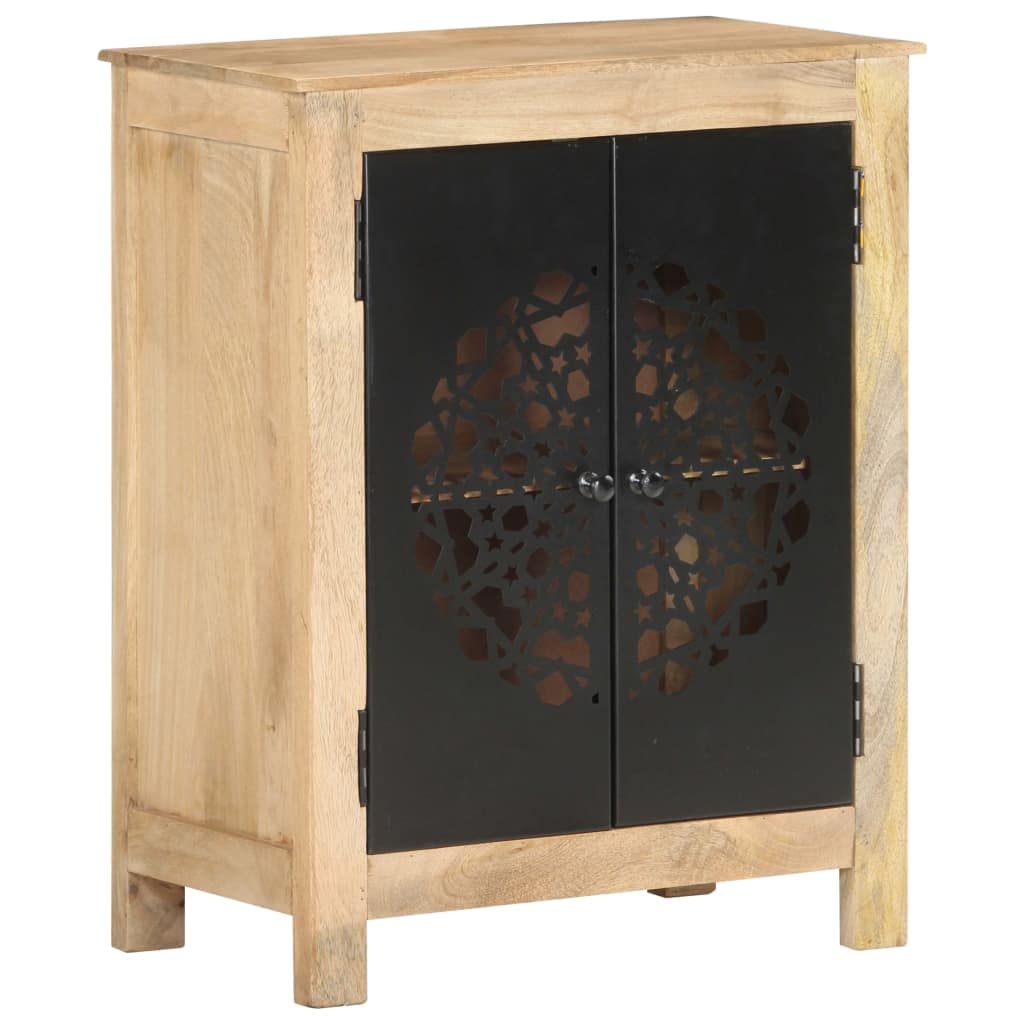vidaXL Meuble de rangement latéral avec 2 portes Maison intérieur 60x35x75 cm Bois de manguier massif