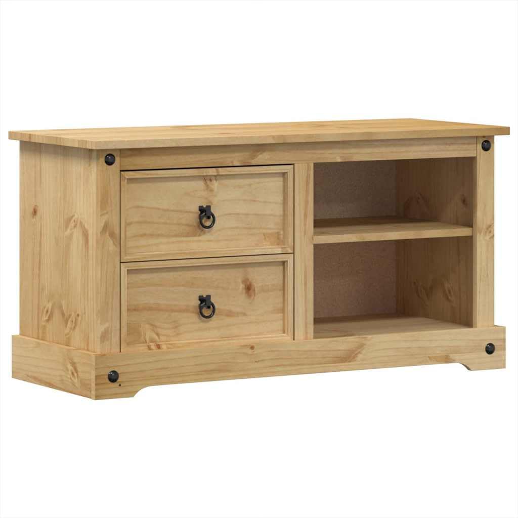 vidaXL Meuble TV en bois de pin, Banc TV, Meuble HiFi