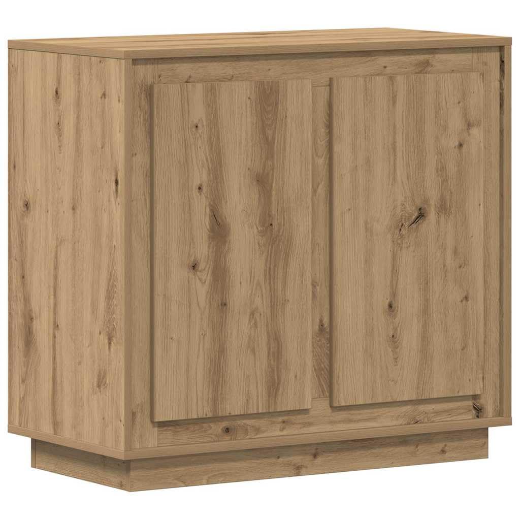 vidaXL Buffet en chêne artisanal pour salle à manger moderne, rangement durable, 80 x 34 x 75 cm